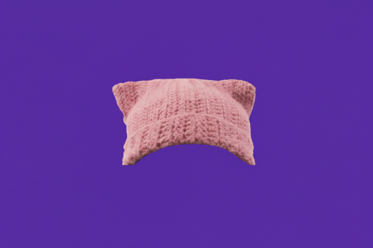 Repositioned Pink Cat Beanie