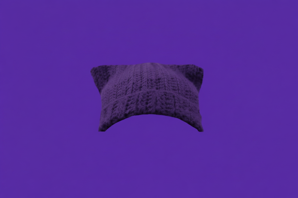 Repositioned Purple Cat Beanie